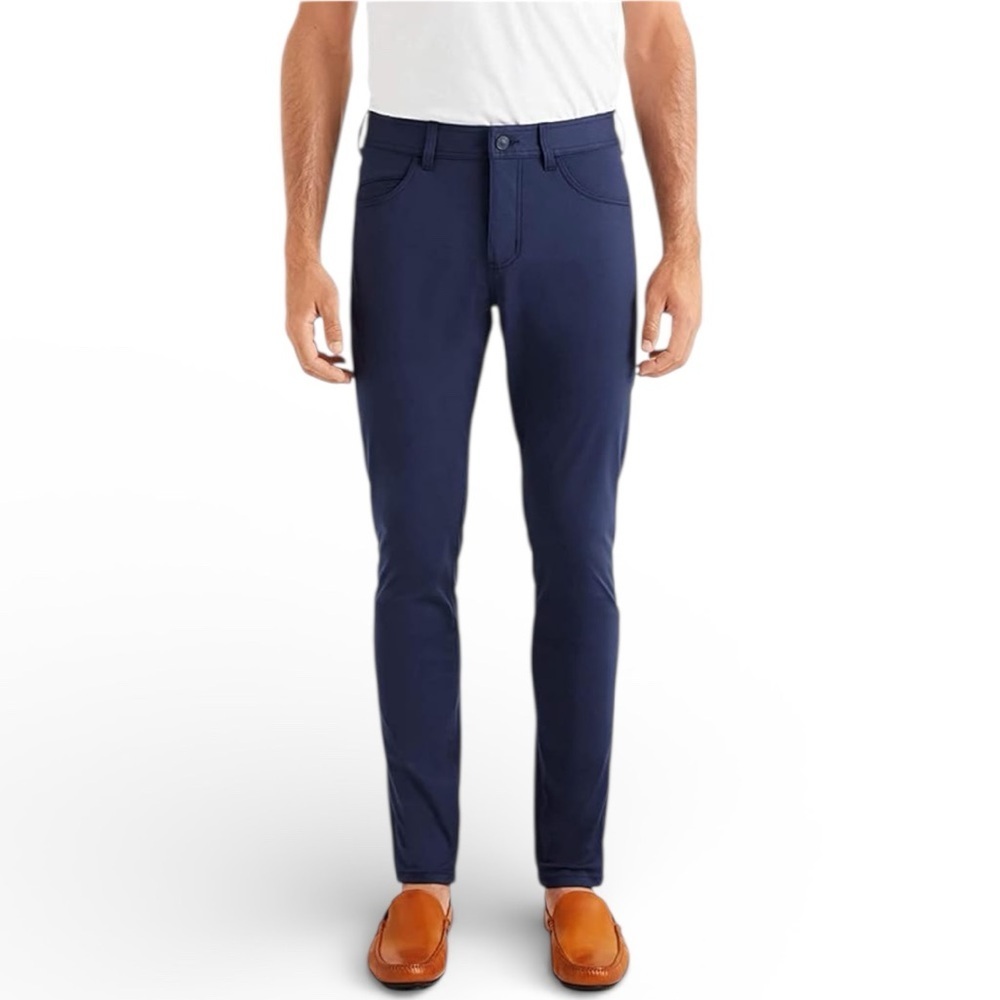 Rhone Men’s Jogger Pants Size 36 Navy Performance Stretch Zip Ankle